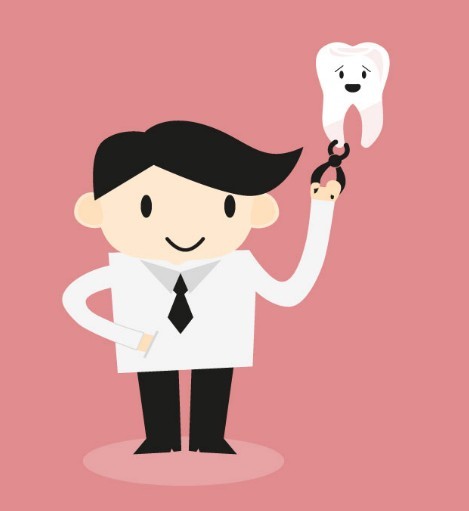 Cartoon Dentist and Tooth Vector Illustration