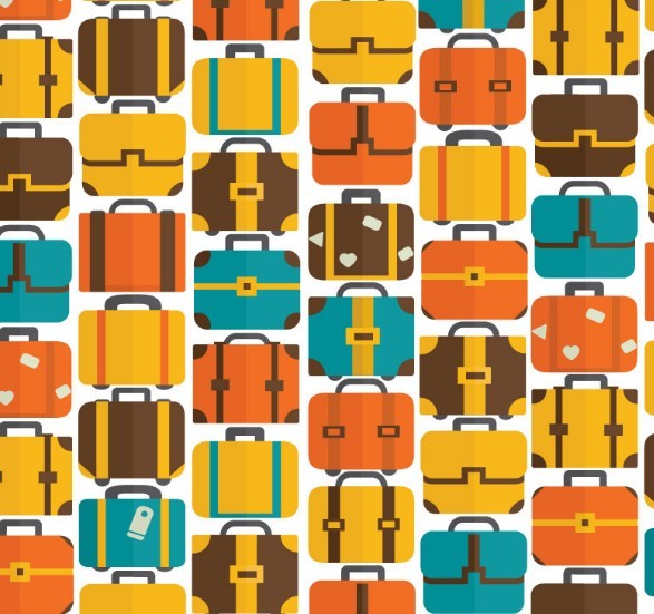 Colorful Suitcase Pattern Vector
