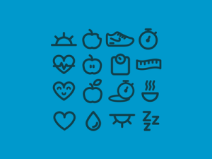 Eat Well Icon Set Vector