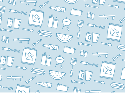 Clean BBQ Icon Set Vector