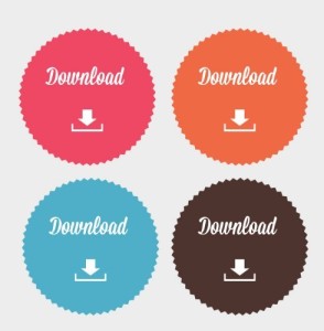 Colorful & Circular Download Button Set Vector