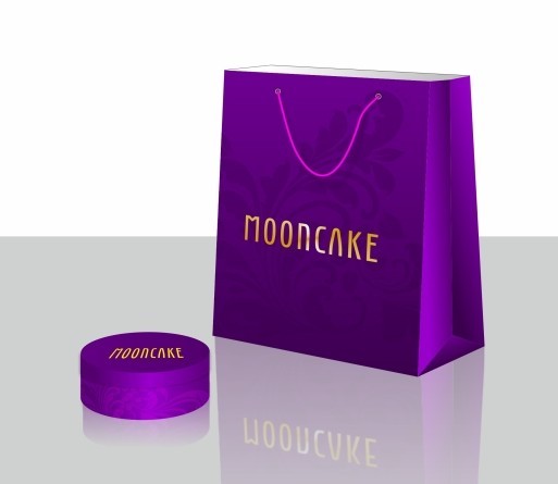 Violet Shopping Bag Template Vector