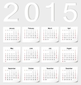 2015 Sticker Calendar Vector