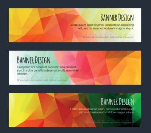 Colorful Low Polygon Banner Design Vector Vol.2