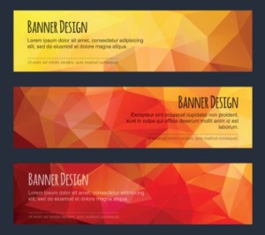 Colorful Low Polygon Banner Design Vector Vol.3