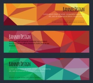 Colorful Low Polygon Banner Design Vector Vol.4