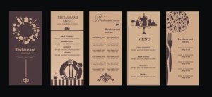 Vintage Brown Restaurant Menu Set Vector