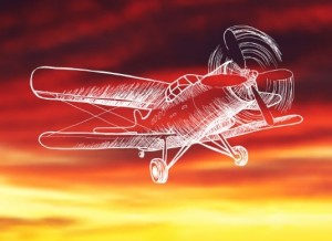 Hand Drawn Propeller Aircraft Vector Lineart Vector