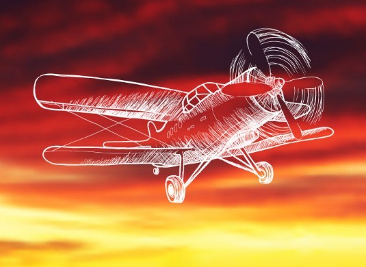 Hand Drawn Propeller Aircraft Vector Lineart Vector