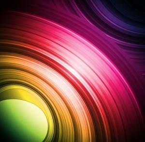 Rainbow Circles Background Vector