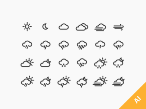 24 Weather Icons Vector