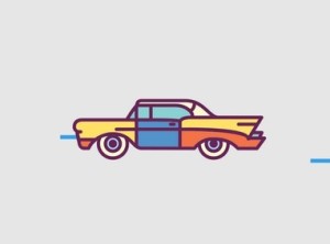 Retro Car Icons Set Vector