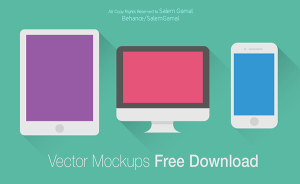Flat Apple Devices Mockups Vector PSD