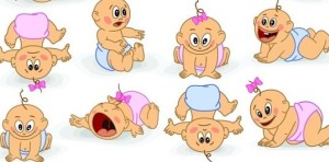 Cute Cartoon Babies Vector
