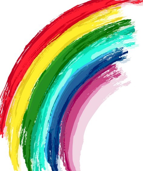 Hand Paint Rainbow Vector
