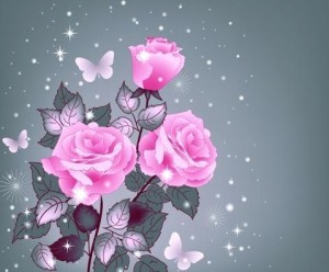Sparkling Rose Background Vector