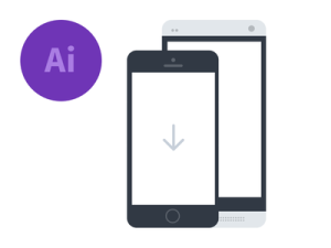 iPhone & Android Phone Flat Mockup Vector