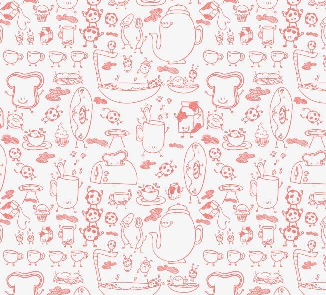Seamless Red Cartoon Patterns