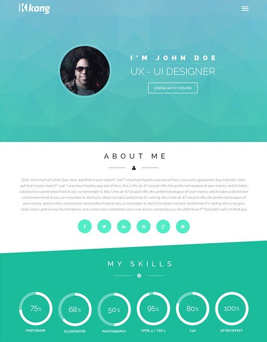 Kong Flat Web Template PSD