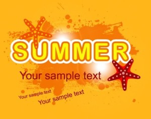 Orange Grunge Summer Background Vector