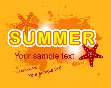 Orange Grunge Summer Background Vector