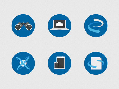 6 Flat Technology Icons Vector