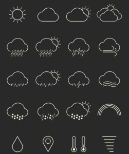 Havadar Weather Line Icons Vector