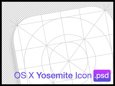 OS X Yosemite Icon Grid Template PSD