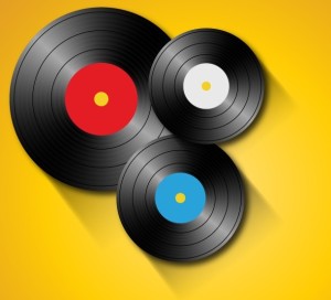 Vinyl Records Background Vector