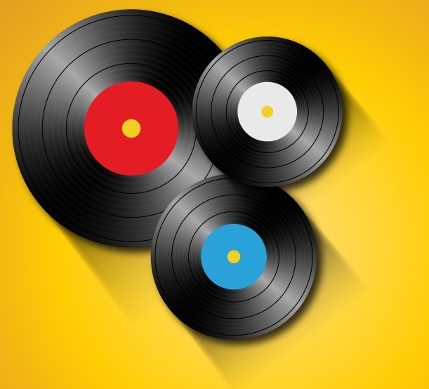 Vinyl Records Background Vector