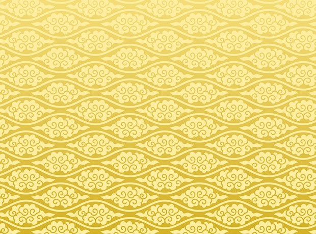 Seamless Golden Cloud Pattern Vector