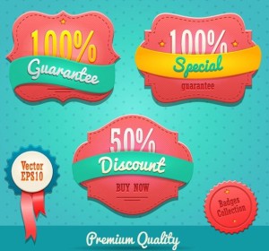 Sweet Pink Promotion Badge Set Vector