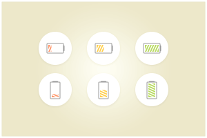 6 Sweet Battery Icons PSD