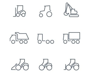 Dirty Tracks Line Icon Set (AI+PSD+Webfont)