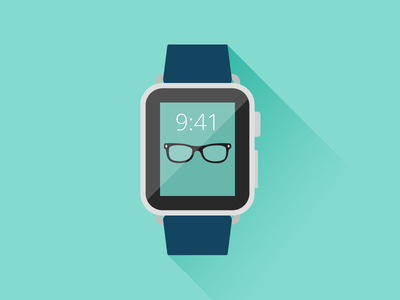 Flat Long Shadow Apple Watch PSD