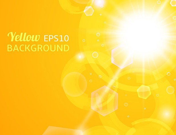 Yellow Sunshine Background Vector