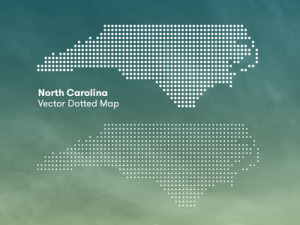 North Carolina Dotted Map Vector
