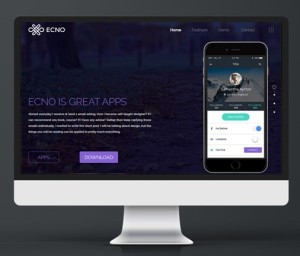 One Page App Promotion Template PSD