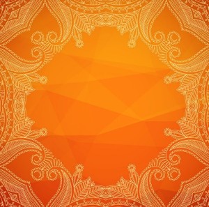 Vintage Floral Pattern with Polygon Background Vector