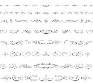 Pen Strokes Ornamental Corner Set 02