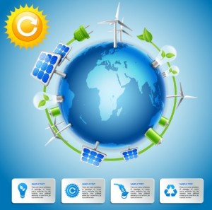 Green ECO Earth Vector Background