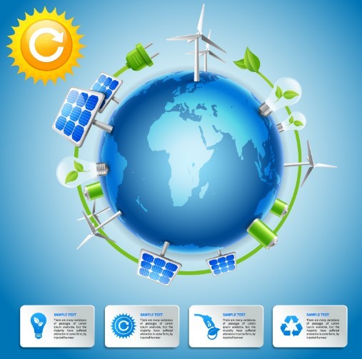 Green ECO Earth Vector Background