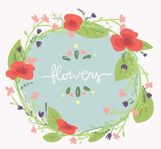 Vintage Watercolor Flowers Vector