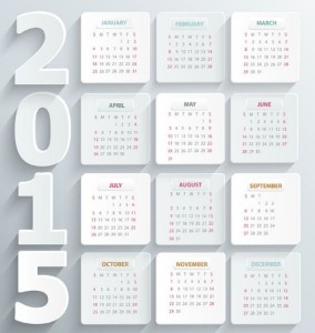 Flat White 2015 Calendar Vector