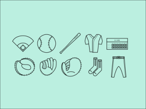 Base Ball Icon Set Vector