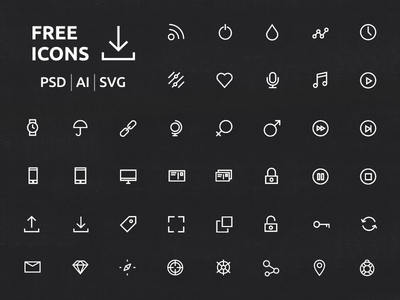 40 Outlined UI Icons
