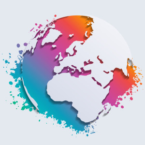 Colorful Splash Earth Vector