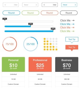 Flat Pixel Perfect UI Kit PSD