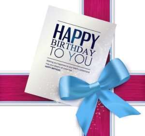 Ribbon Bow Birthday Card Vector