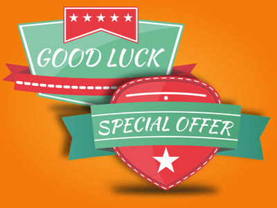 Vintage Good Luck & Special Offer Badges Vector
